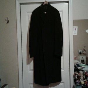 Black 100% Wool Overcoat Like New